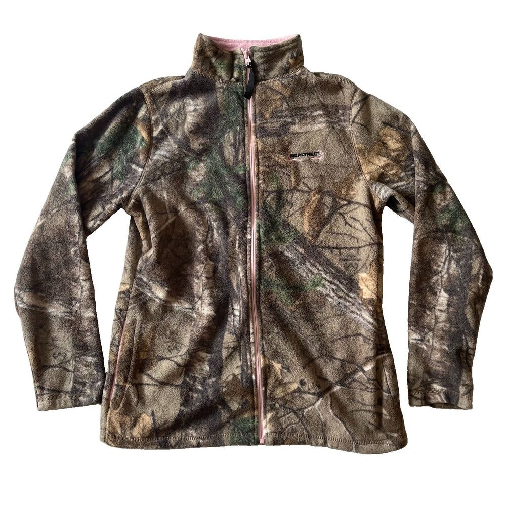 Realtree Fleece Jacket Camouflage Camo Real Tree Hunting Ladies Size M (8-10)